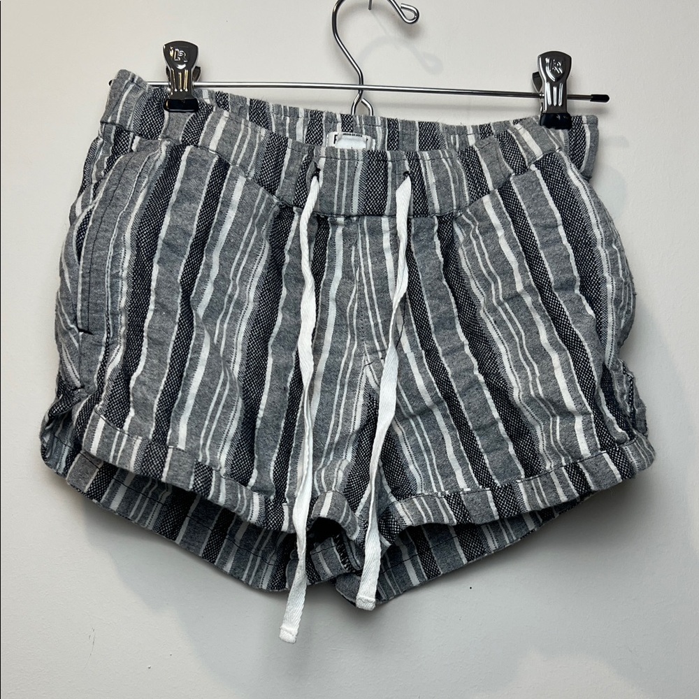 Roxy High Waist Striped Black and White Shorts